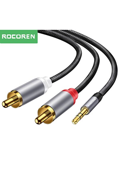 Rocoren 3.5mm AUX Jack to RCA Hi-Fi Ses Kablosu 1 Metre