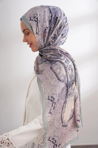 Perla Scarf & More Armanda - Imported Vual Nuit Pattern Shal - Silver