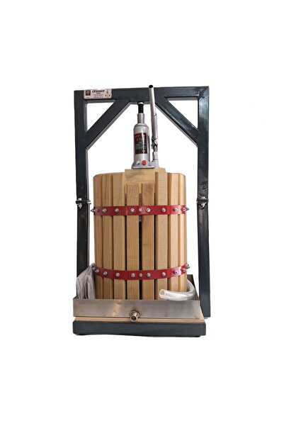 çezgrup 20 Litre Ahşap Üzüm Sıkma Presi (304 Paslanmaz Kare Krom Çelik Tepsi)
