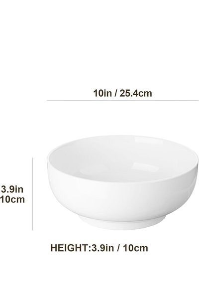 Malacasa Large porcelain bowl set 2 pieces, 3370 ml, salad bowl, soup bowl, ovenproof, dishwasher safe