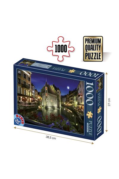 D-Toys Puzzle Annecy, France - Adult Puzzle 1000 Pieces - Night Landscapes