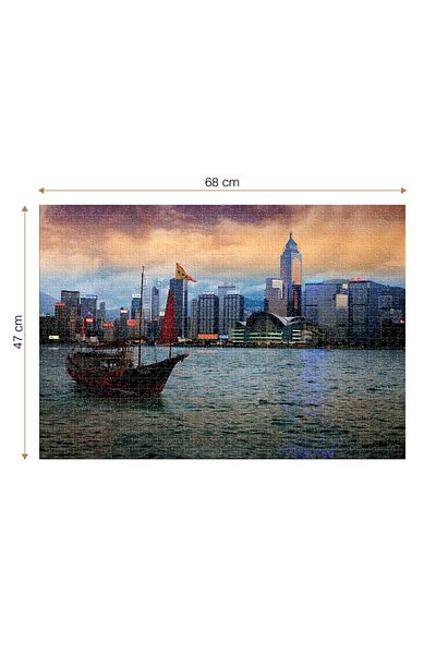 D-Toys Hong Kong Puzzle - Adult Puzzle 1000 Pieces - Night Landscapes