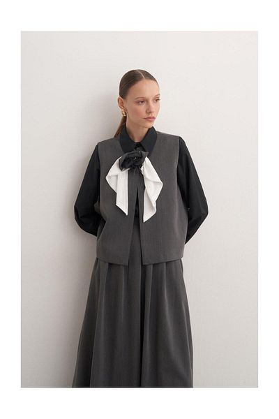 FUSHYA Rose Detailed Balloon Skirt Double Set