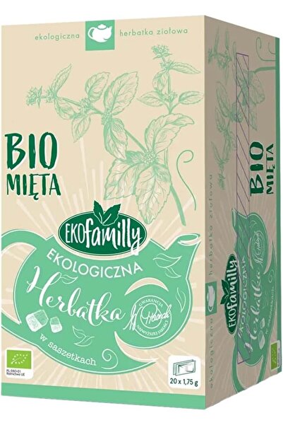 EKO FAMILY شاي أعشاب النعناع العضوي الحيوي، 20 كيسًا
