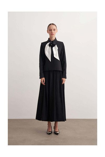 FUSHYA Rose Detailed Balloon Skirt Double Set