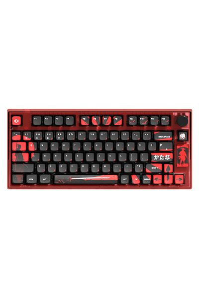 QwertyKey Tastatură mecanică de gaming 75 Samurai Bluetooth Wireless Hotswap RGB Via/qmk, cu comutator liniar, prelubrifiată
