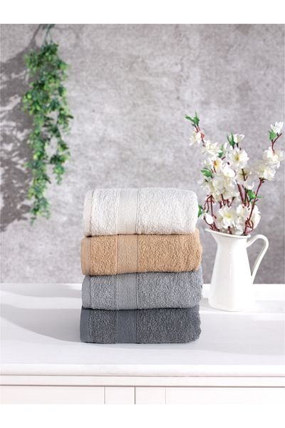 Elvira Home Collection Eh Cotton 4-Piece Hand Face Towel Set Set Daily Dowry Hand Face Towel
