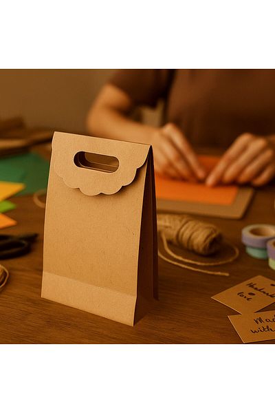 roco paper Τσάντα Kraft Handheld, Δώρο, Αγορές, Μπουτίκ, Τσάντα για πάρτι και συσκευασία, 15x19 cm, 12 τεμάχια