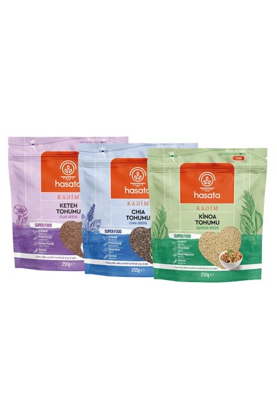 Hasata Kinoa-Chia-Keten 250 gr 3 lü set