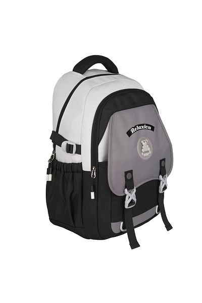 Relaxion New Season Black-Gray Imported Premium School Backpack with Pen Holder 1511
