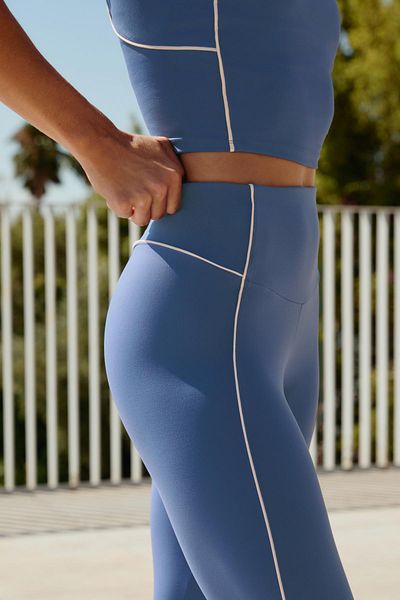 Oysho Comfortlux high rise piping 65cm ankle-length leggings
