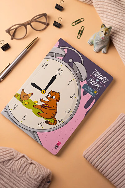 Thinkbook ساعة منبه قطة أجندة خالدة 15x21.5 سم