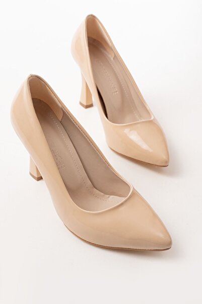 Rainon Store Nude Rugan Günlük 9 cm Topuklu Klasik Topuklu Ayakkabı