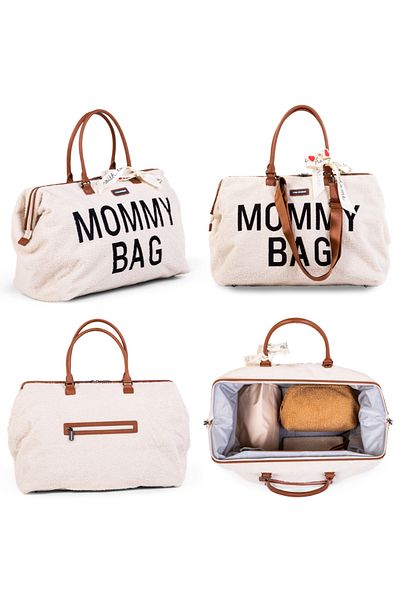 CHILDHOME Geanta de infasat Mommy Bag Teddy Ecru
