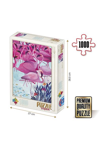 D-Toys Puzzle Kürti Andrea - Adult puzzle 1000 pieces - Tropical - Flamingo