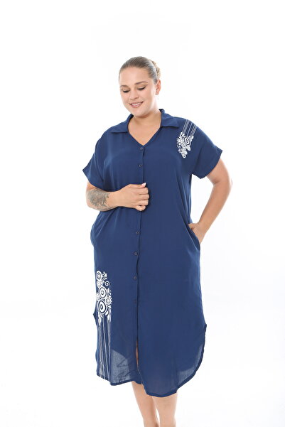 XL Modam Women's Woven Viscos Printed Short Sleeve Plus Size Dress