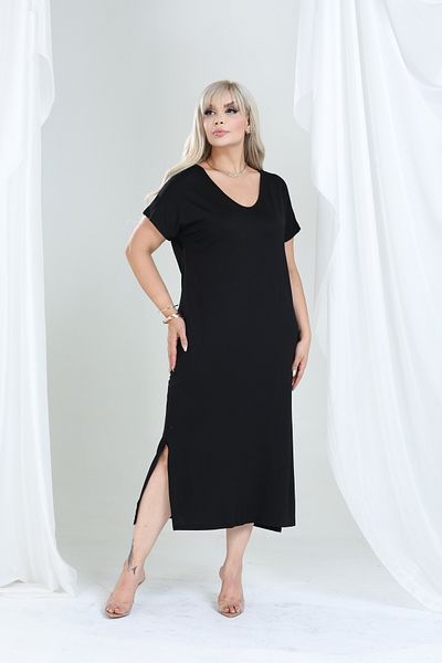 MJORA Plus Size Women's Viscose Knitted Basic Casual Dress