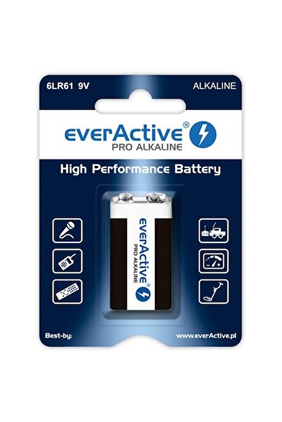 everActive Baterie alcalină 6LR61, 9V, alcalină profesională, blister