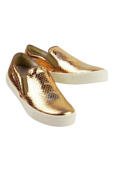 ZAZAMAG Women's casual shoes made of natural leather Shine, gold