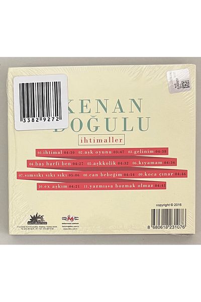 Dmc CD من Kenan Doğulu İhtimaller (CD طباعة فترة الصفر في الجيلاتين)