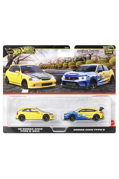 TOYFEST 1:64 HotWheels Premium Car Culture 2-Pack 99 هوندا سيفيك Type R و هوندا سيفيك Type R