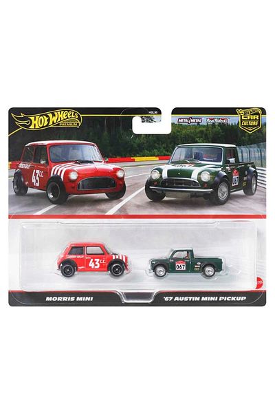 TOYFEST 1:64 هوت ويلز بريميوم كار كالتشر 2'لي موريس ميني و67 أستون ميني بيك أب