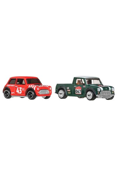 TOYFEST 1:64 هوت ويلز بريميوم كار كالتشر 2'لي موريس ميني و67 أستون ميني بيك أب