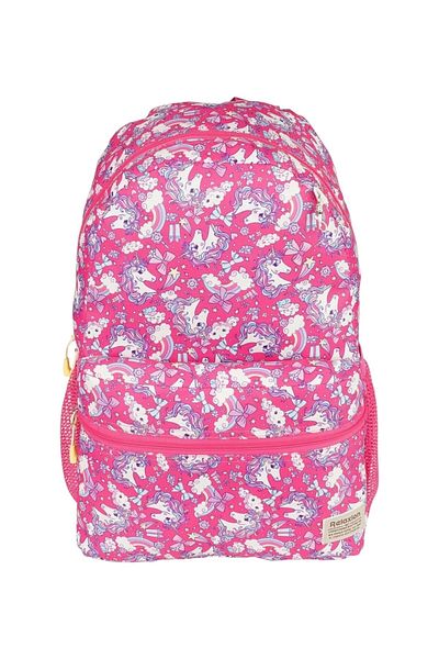 GENC DIJITAL BASKI Rucsac pentru grădiniță și școală primară Unicorn roz, cutie de prânz, set de 3 piese