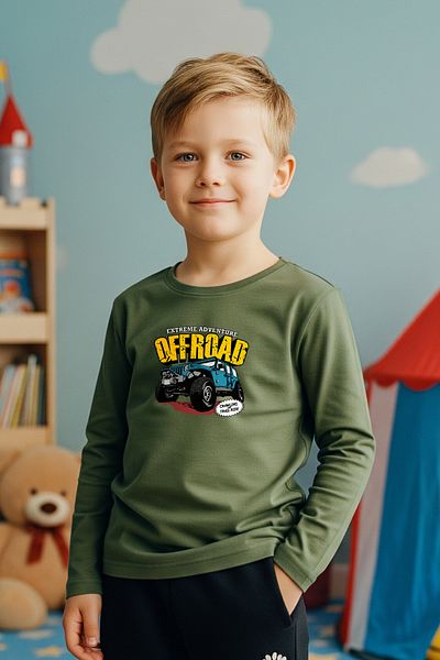 FYK KİDS Zero Collar Off Road Printed Boy's Sweatshirt