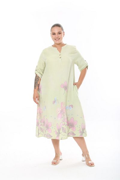 XL Modam ROCHIE DE MĂRIME MARE IMPRIMATĂ VISCOSĂ ȚESĂTĂ DE FEMEI