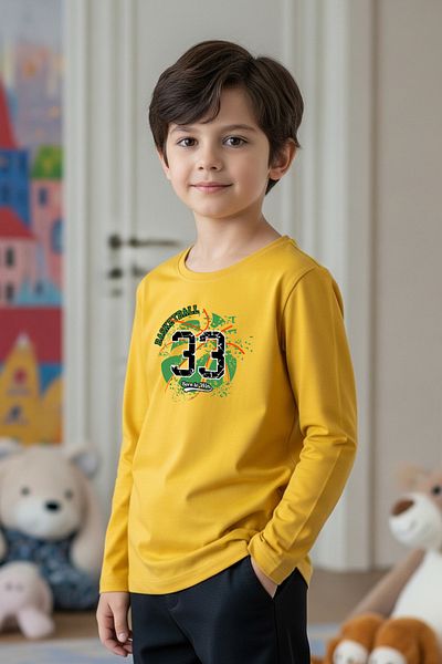 FYK KİDS Zero Collar Basketball Printed Boy's Sweatshirt