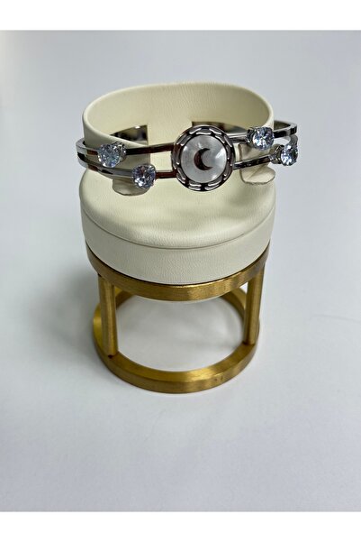 VLDORO Stone Detailed Cross Design Steel Bracelet