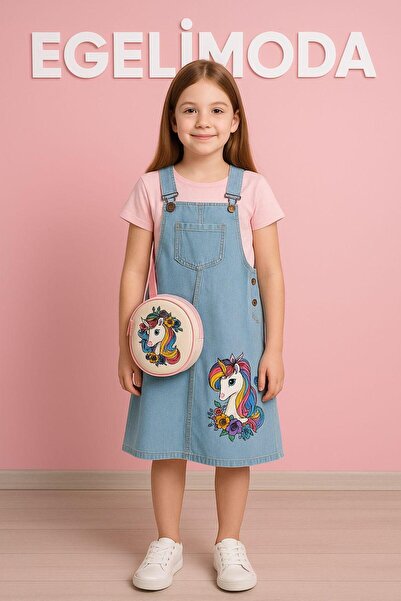 EGELİMODA Blue Denim Gilet with 2 Bags