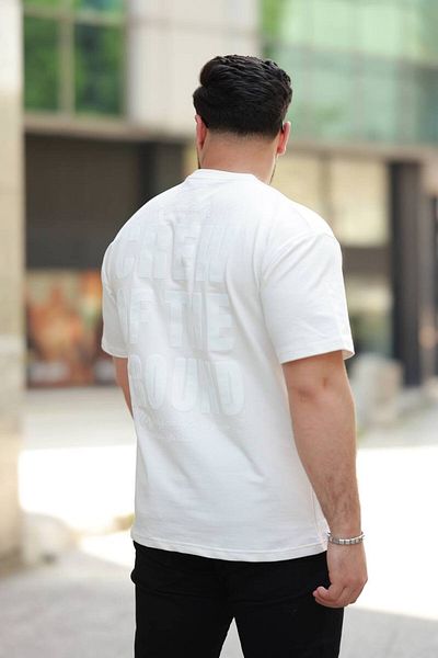 STOCX Oversize Printed Men's T-Shirt - Crew of the Ground Written