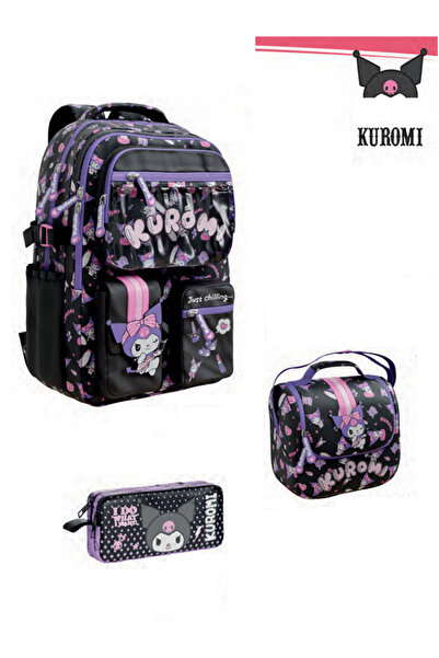 kuromi Geantă de școală pentru începători - Rucsac / Geantă de lux cu licență...