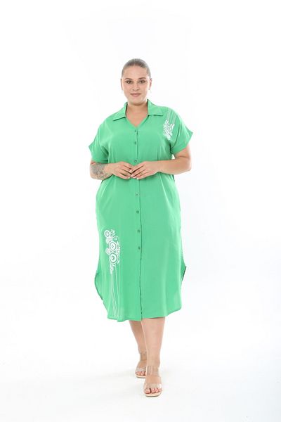 XL Modam ROCHIE DE MĂRIME MARE CU MÂNERĂ SCURTĂ IMPRIMATĂ VISCOSĂ ȚESĂTĂ