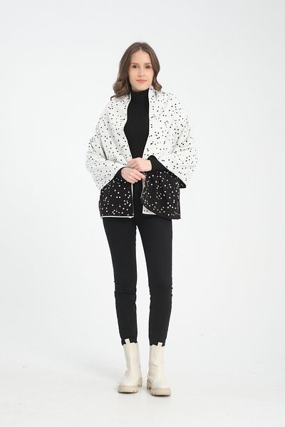 T Crazy T-Crazy Knitwear Galaxy Winter Knitwear Shawl, Polka Dot Double Layer and Reversible Knitwear Knitted Shoulder Shawl