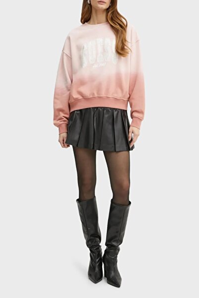 Guess Pamuklu Relaxed Fit Bisiklet Yaka Logolu W4BQ10KBY51