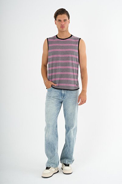 ALEXANDERGARDI Αμάνικο μπλουζάκι με ριγέ λαιμόκοψη