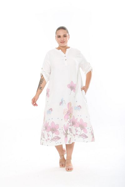 XL Modam Women's Woven Viscosa Printed Plus Size Dress