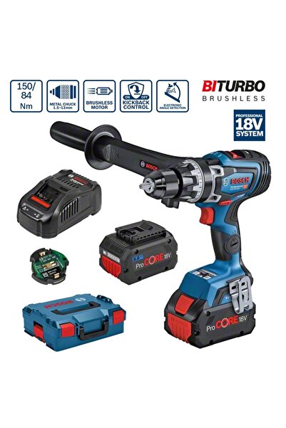 Bosch Professional GSB 18V-150 C Akülü Darbeli Delme Vidalama 2x8 AH - 06019J5105
