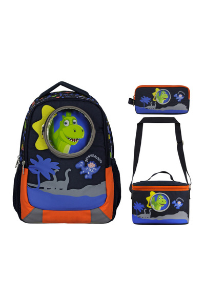 Famebag Ümit Çanta Лицензиран сладък раница с динозавър - комплект кутия за о...