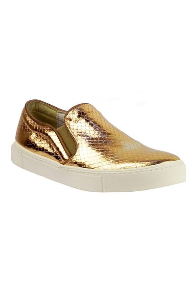 ZAZAMAG Women's casual shoes made of natural leather Shine, gold