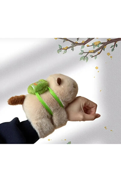 H.H.M ŞENVER TİCARET Çantalı Tutunan Kapibara Peluş Oyuncak Figür 17 Cm Yüksek Kalite Kola Yapışan Kapibara