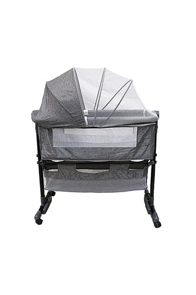 rexa Baby bed, aluminum/polyester, 95x55 cm, gray