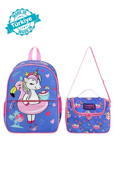 Çanta Trend Rucsac pentru grădiniță și cutie de prânz termică cu licență Waddell Blue Unicorn