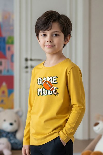 FYK KİDS Zero Collar Game Mode Printed Boy's Sweatshirt