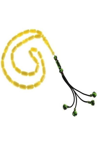 Eagal Amber Yellow Cylindrical Prayer Beads