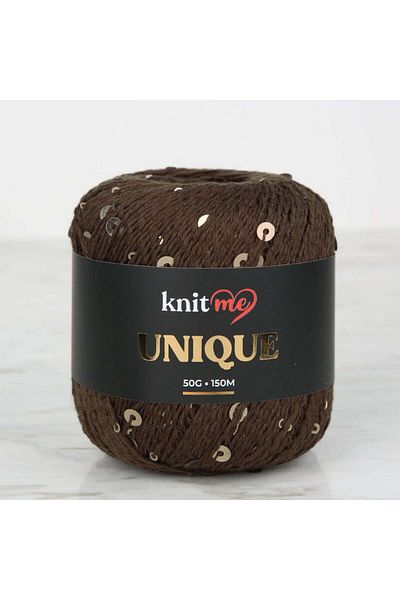 knitme Πλεκτό νήμα με μοναδική καφέ παγιέτα