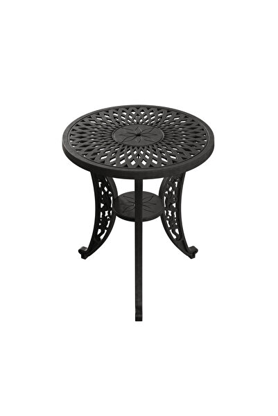 HubRom Set Mobilier Gradina HubRom, 1xMasa Rotunda(60x72), 3xScaun ISTANBUL(43x42x50x91) Negru